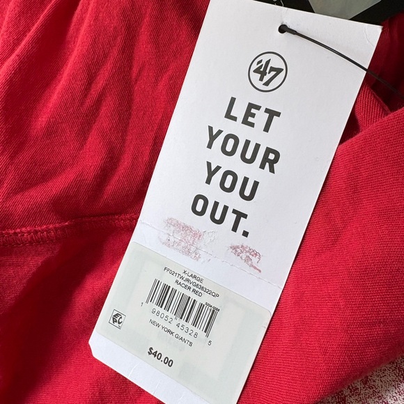 NWT 47 Brand Womens New York Giants Football Shirt NFL Red Size XL $40 - Picture 5 of 5